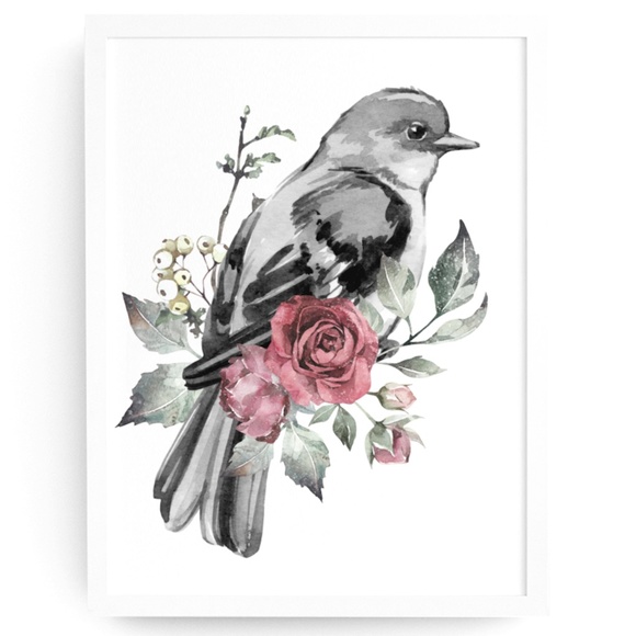 Watercolor Illustration Cute Bird Wall Art Print Poster UNFRAMED - Picture 10 of 10